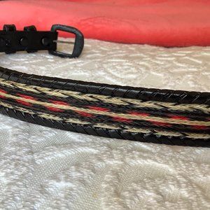 Women's Black Horsehair/Leather Belt